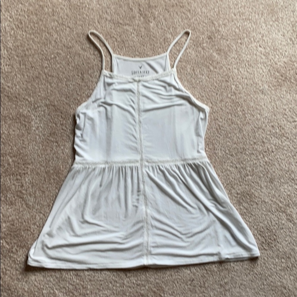 ae white babydoll tank top